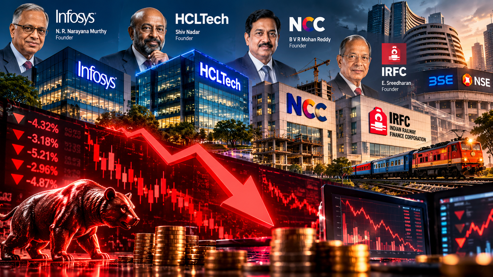 HCL Tech NCC IRFC stocks
