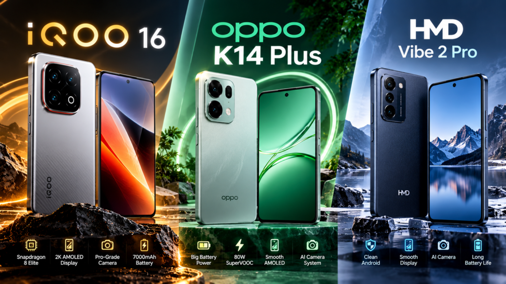 iQOO 16 OPPO K14 Plus HMD Vibe 2 Pro