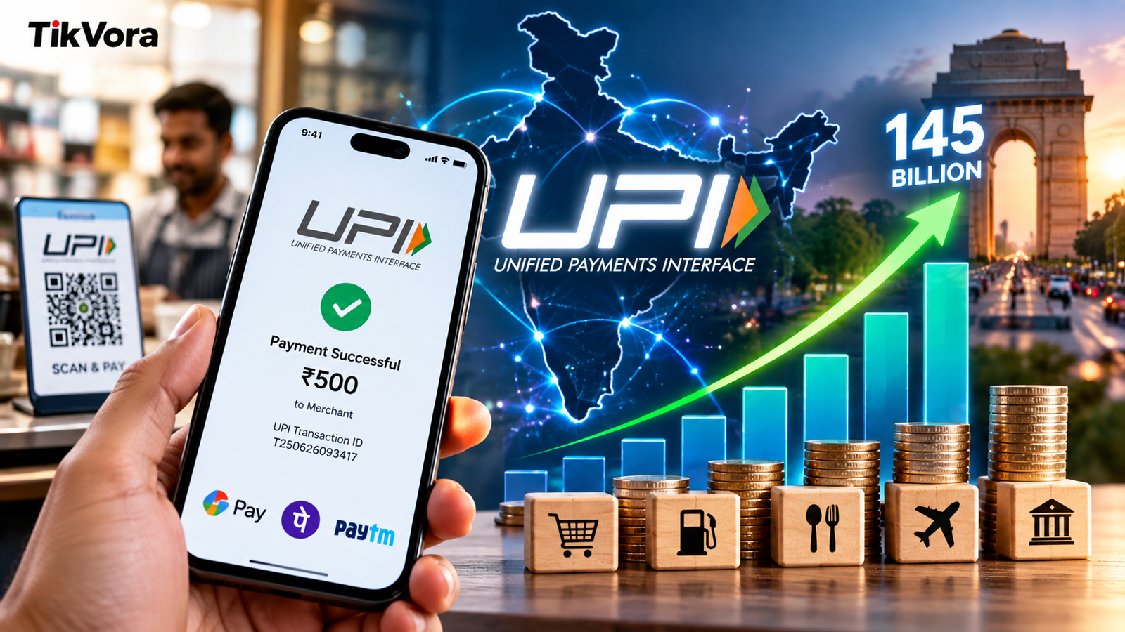 UPI transactions 145 billion H1 FY27